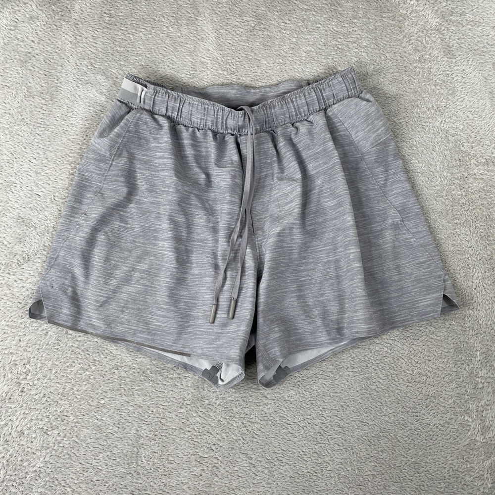 Lululemon Pace Breaker Shorts Mens Small Gray Heathered Lined Running Athletic